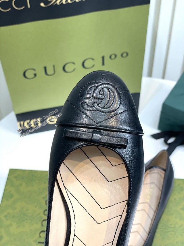 gucci古馳雙G平底芭蕾舞鞋 原版羊皮單鞋 dx3288